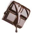 Chocolate pastry icon - a square of chocolate with chocolate syrup dripping down
